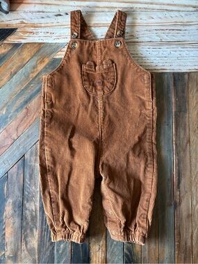 Brown Just One You Corduroy Bear Overalls